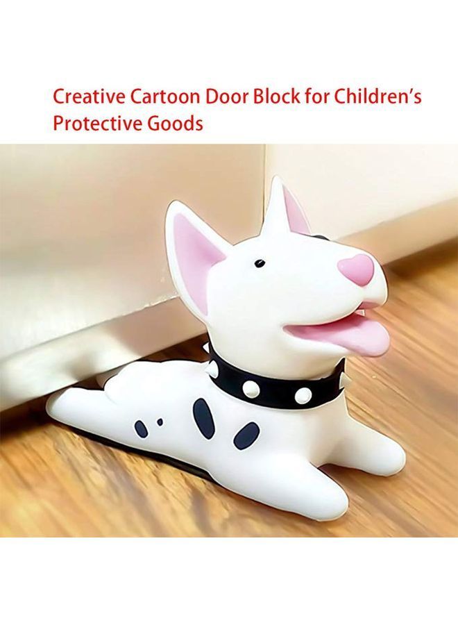 Baby Safety Creative Wedge Doorstop Cute Cartoon Dog Door Stopper Protect white 14*4.5*9cm