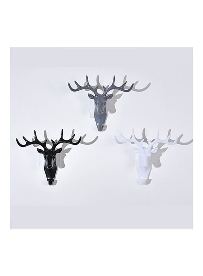 Deer Head No Trace Stereo Wall Hanging Hook Silver