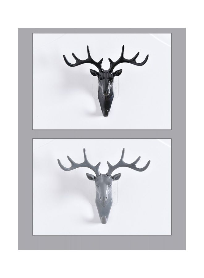 Deer Head No Trace Stereo Wall Hanging Hook Silver