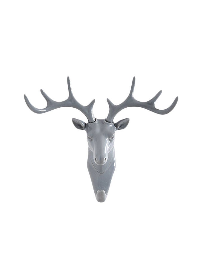 Deer Head No Trace Stereo Wall Hanging Hook Silver