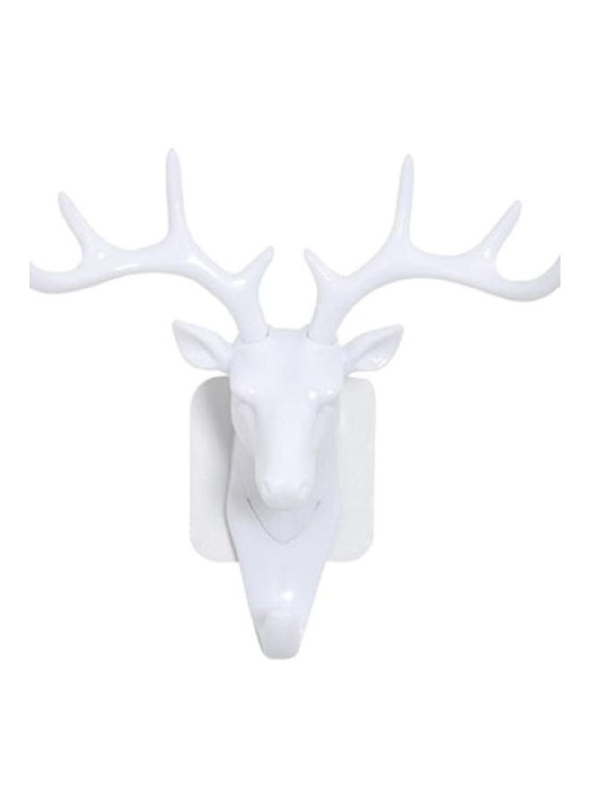 Qiangtie Self Adhesive Reindeer Head Hook White 17x18.5centimeter