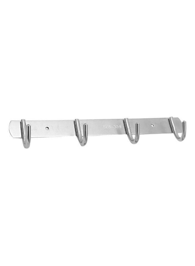 Wall Mounted Coat Hook Rack Silver