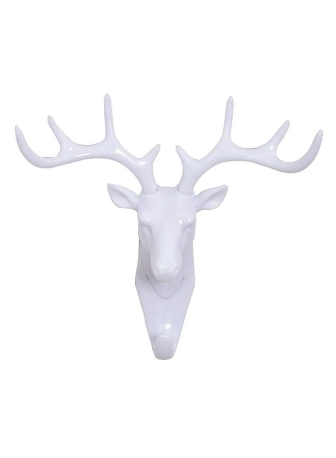 Deer Head Wall Hook White 17 x 18centimeter