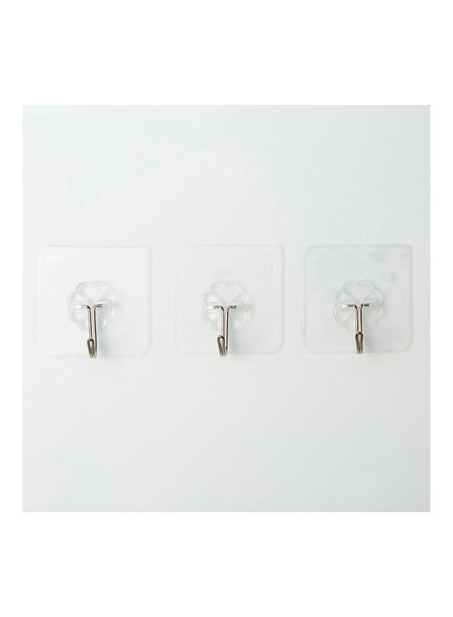 10-Piece Sticky Hook Set Clear 10.00x2.00x6.00centimeter