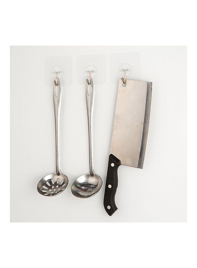 10-Piece Sticky Hook Set Clear 10.00x2.00x6.00centimeter
