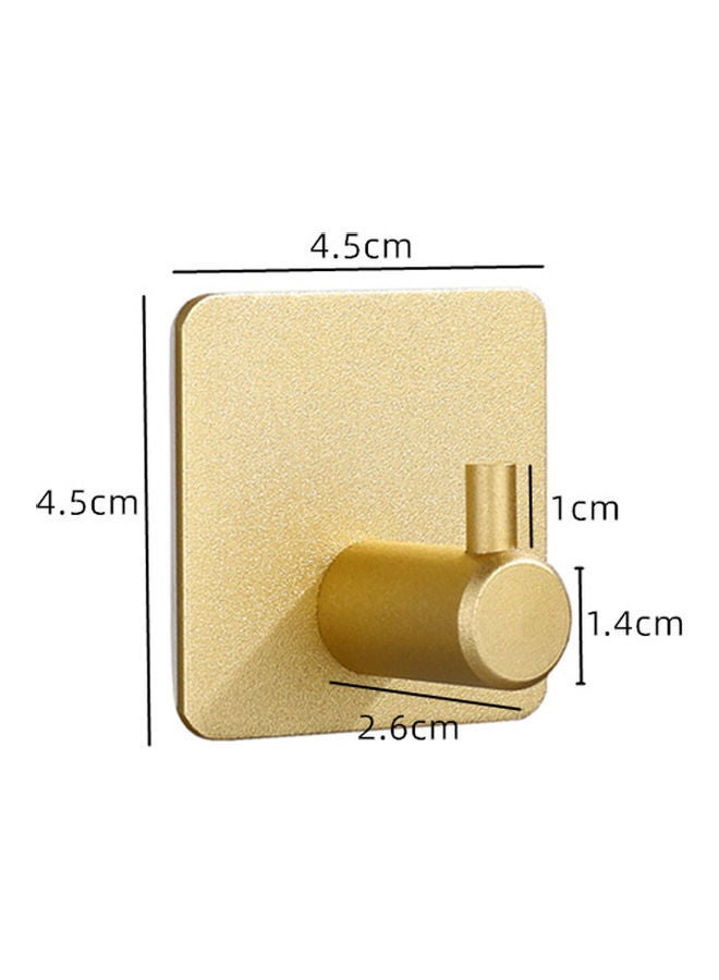 8-Piece Adhesive Towel Hooks Gold 4.5x4.5cm