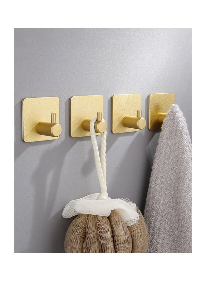 8-Piece Adhesive Towel Hooks Gold 4.5x4.5cm