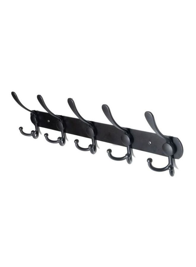 Wall Hanger With 5 Hooks Black 45x13cm