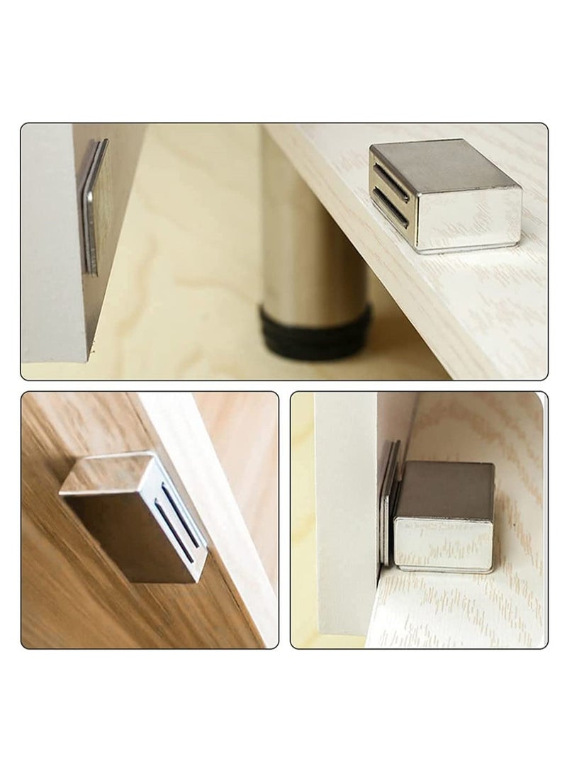 Strong Adhesive Magnetic Cabinet Catch, 4 Pack Stainless Steel Door Latch for Kitchen Cupboard, Closet & Magnetic Closure