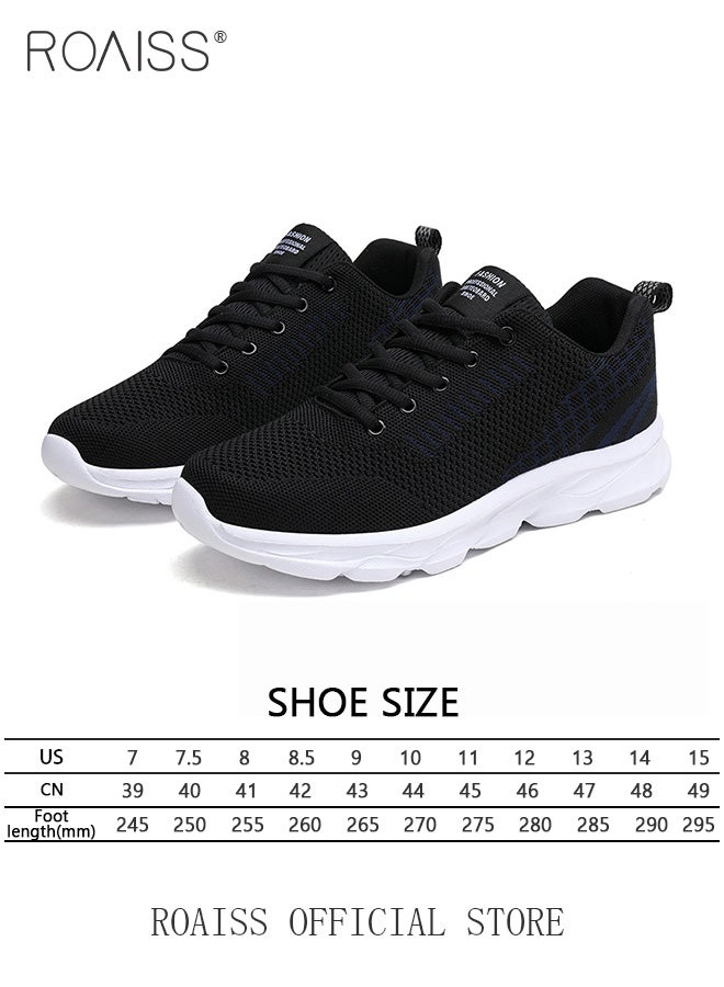 Breathable Mesh Lace Up Sports Shoes for Men Sporty Outdoor Running Sneakers Mens Comfortable and Anti Slip Casual Footwear Ultra Lightweight Low Top Flats