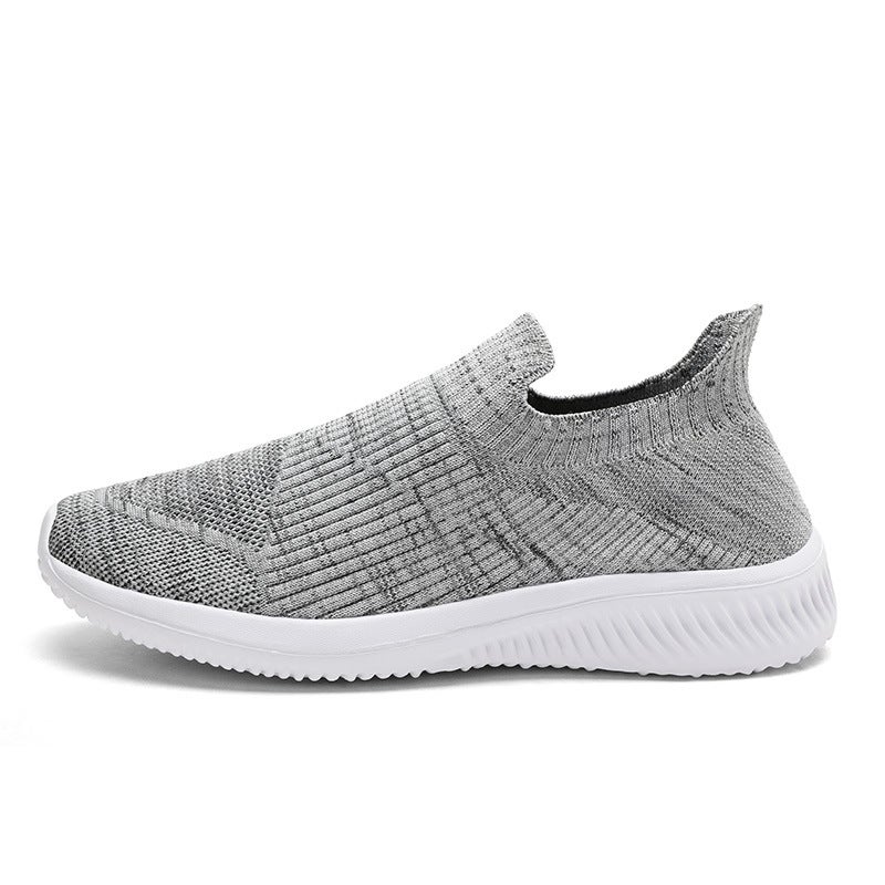 New Leg Mesh Casual Sneakers Fly-woven Breathable Lazy Shoes Ultra-light Large Size Mens Shoes Size 46X-1921 gray X-1921 gray