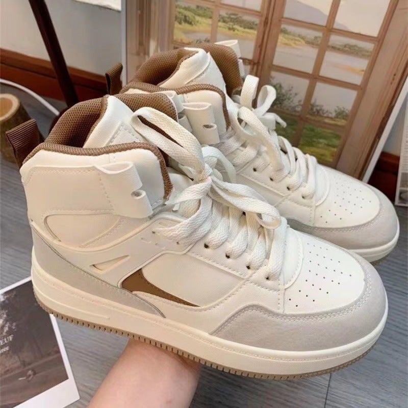 2023 Harajuku High-Top White Shoes for WomenBrown Brown