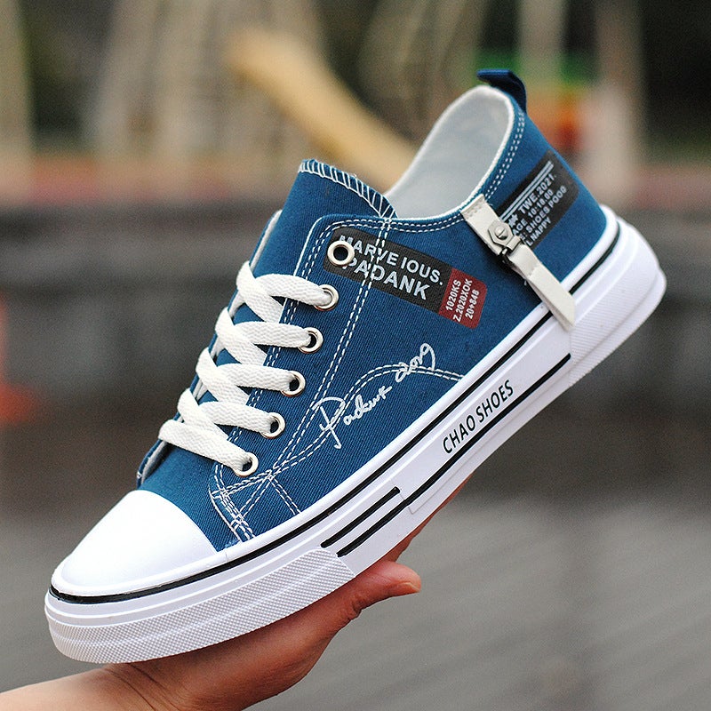 2024 Spring Mens Low-Top Canvas Casual ShoesBlue Blue