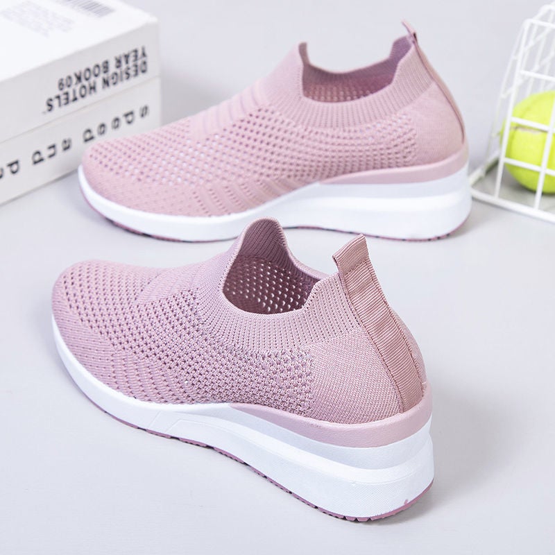 Breathable Wedge White Nurse Shoes Pink [None] H-2