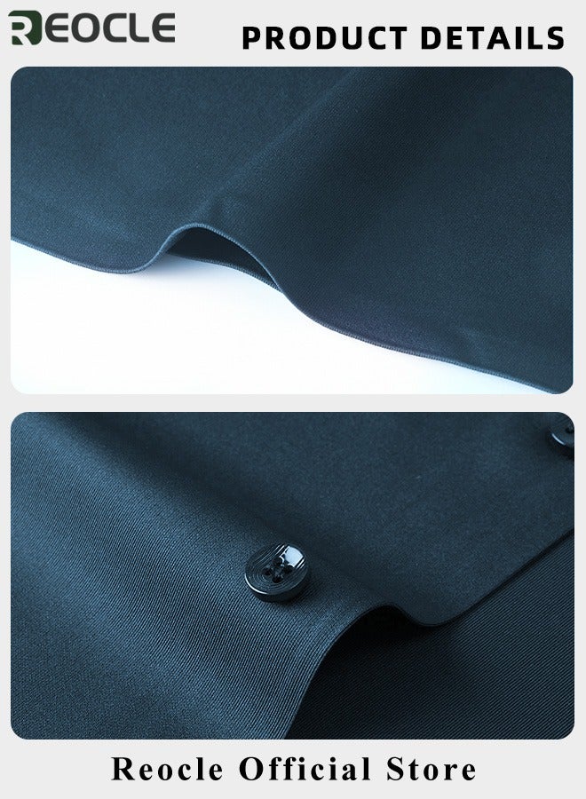 Men's Business Slim Fit Shirt Official Long Sleeve Stretch Dress Shirt Wrinkle-Free Regular Fit Button Down Shirts