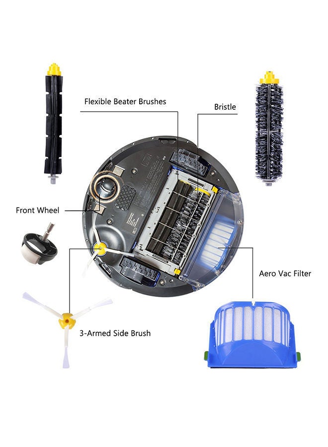 Universal Replacement Vacuum Parts Beater Brush With Bristle for iRobot Roomba 6/7 Series: 620 630 650 760 770 780 790 Robotic Sweepers DW2353 Black