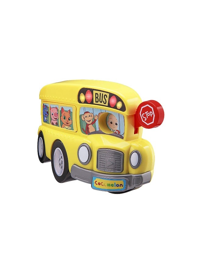 Cocomelon Musical Bus for Kids - Yellow School Bus with Built-in Cocomelon Songs and Sound Effects Fun Musical Cocomelon Toy for Cocomelon Merchandise Fans Bus Toy for Toddlers with Flashing Light