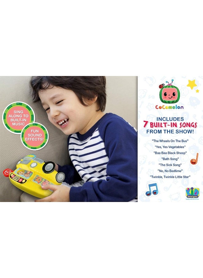 Cocomelon Musical Bus for Kids - Yellow School Bus with Built-in Cocomelon Songs and Sound Effects Fun Musical Cocomelon Toy for Cocomelon Merchandise Fans Bus Toy for Toddlers with Flashing Light