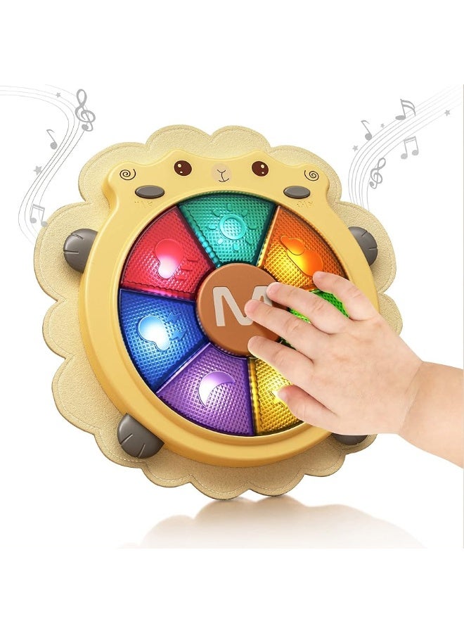 TUMAMA Baby Musical Drum Toy,Light Up Toys with Sound and Light,Musical Instrument Game,Sensory Activity Toys Learning Educational Kid Toy ,Christmas Birthday Gift for Toddler 18 Months+,Sheep