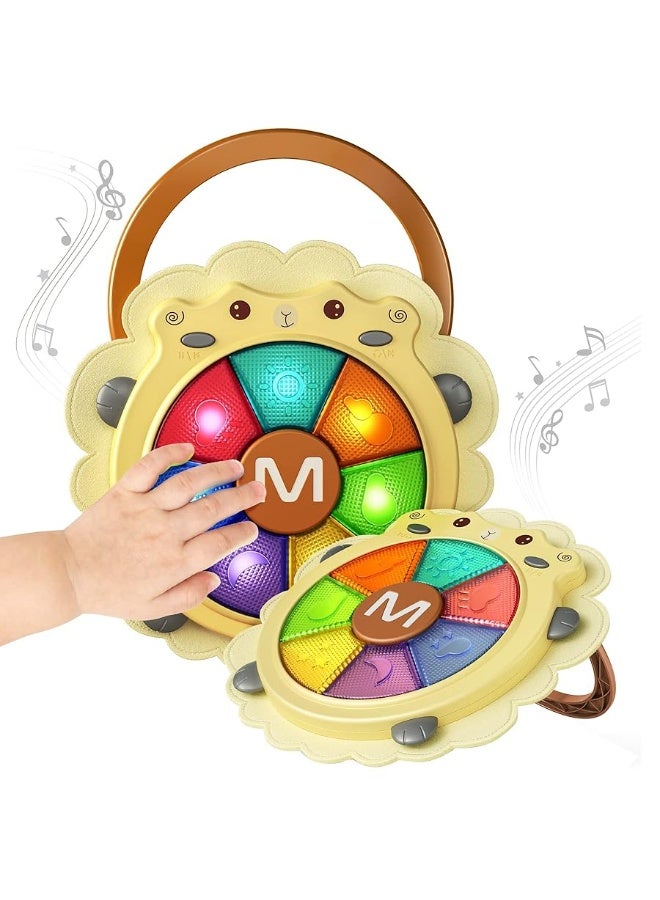 TUMAMA Baby Musical Drum Toy,Light Up Toys with Sound and Light,Musical Instrument Game,Sensory Activity Toys Learning Educational Kid Toy ,Christmas Birthday Gift for Toddler 18 Months+,Sheep