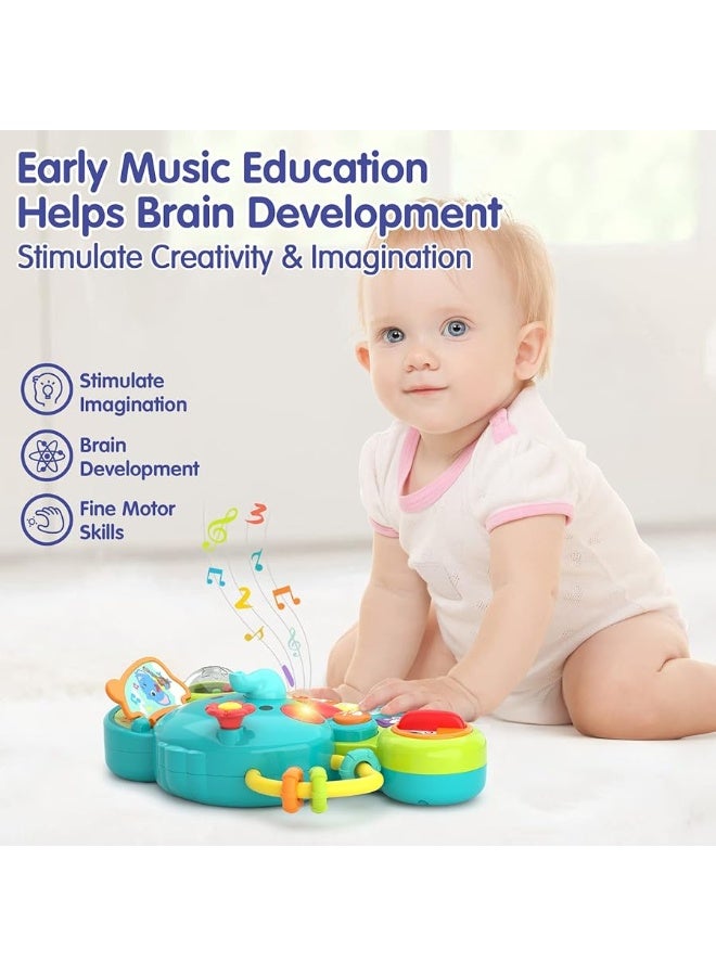 HOLA Baby Toys 6 to 12 Months Old Baby Piano Toys Infant Toys Elephant Light Up Music 9 Month Old Baby Toys 12-18 Months, Learning Birthday Gifts Toys for 1 Year Old Girl Boy