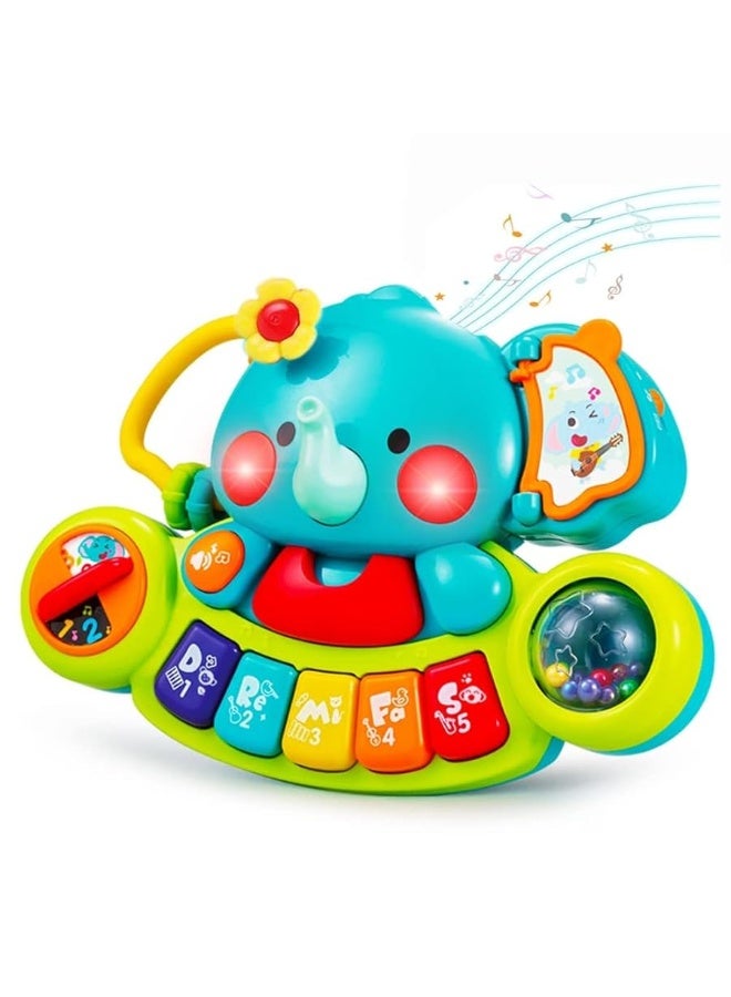 HOLA Baby Toys 6 to 12 Months Old Baby Piano Toys Infant Toys Elephant Light Up Music 9 Month Old Baby Toys 12-18 Months, Learning Birthday Gifts Toys for 1 Year Old Girl Boy