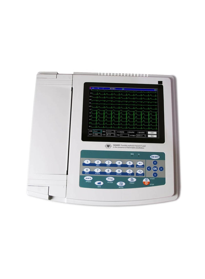 ECG1200G Digital 12 channel/lead EKG+PC Sync software, Electrocardiograph Touch Screen