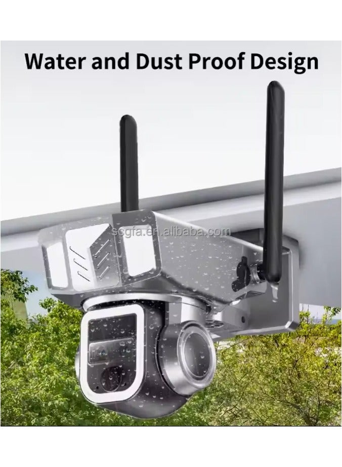 Y7 Dual Lens Full Color Night Vision Solar Powered Network Camera SIM Card 4G LTE