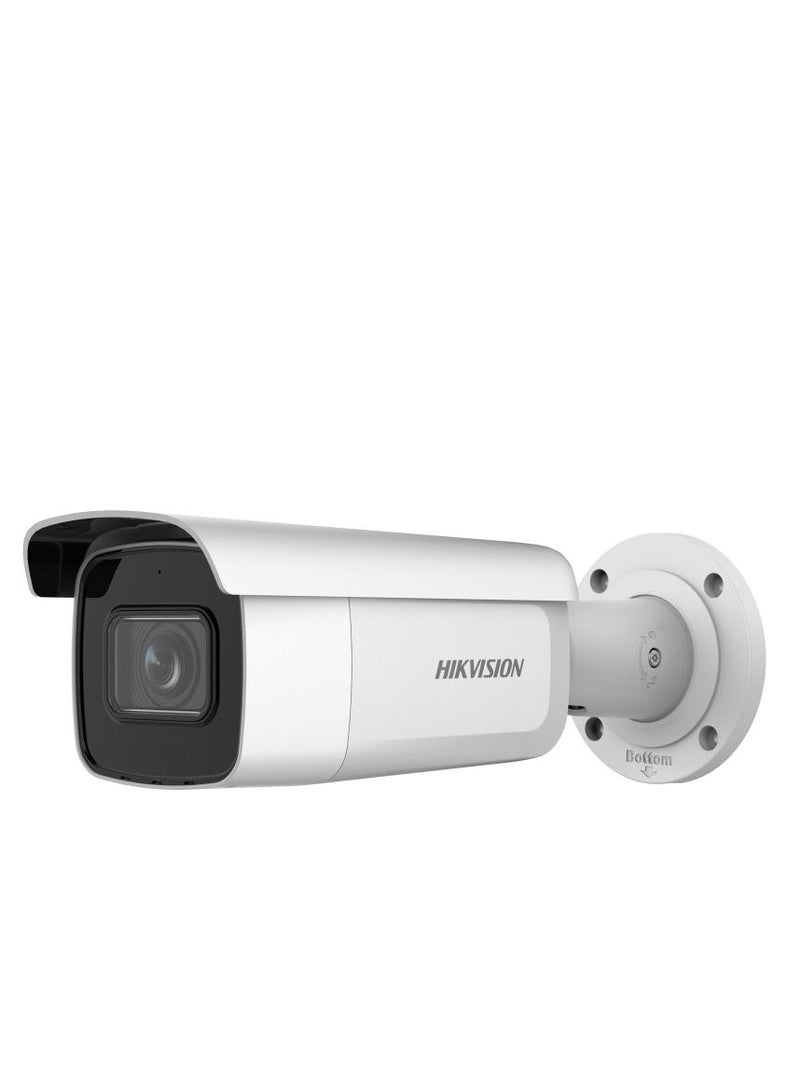 4 MP AcuSense Motorized Varifocal Bullet Network Camera, 2.8 to 12mm Motorized Varifocal Lens, H.265+, 120 dB True WDR, H.265+ Compression, IP67 / IK10 Protection, White | DS-2CD2643G2-IZS