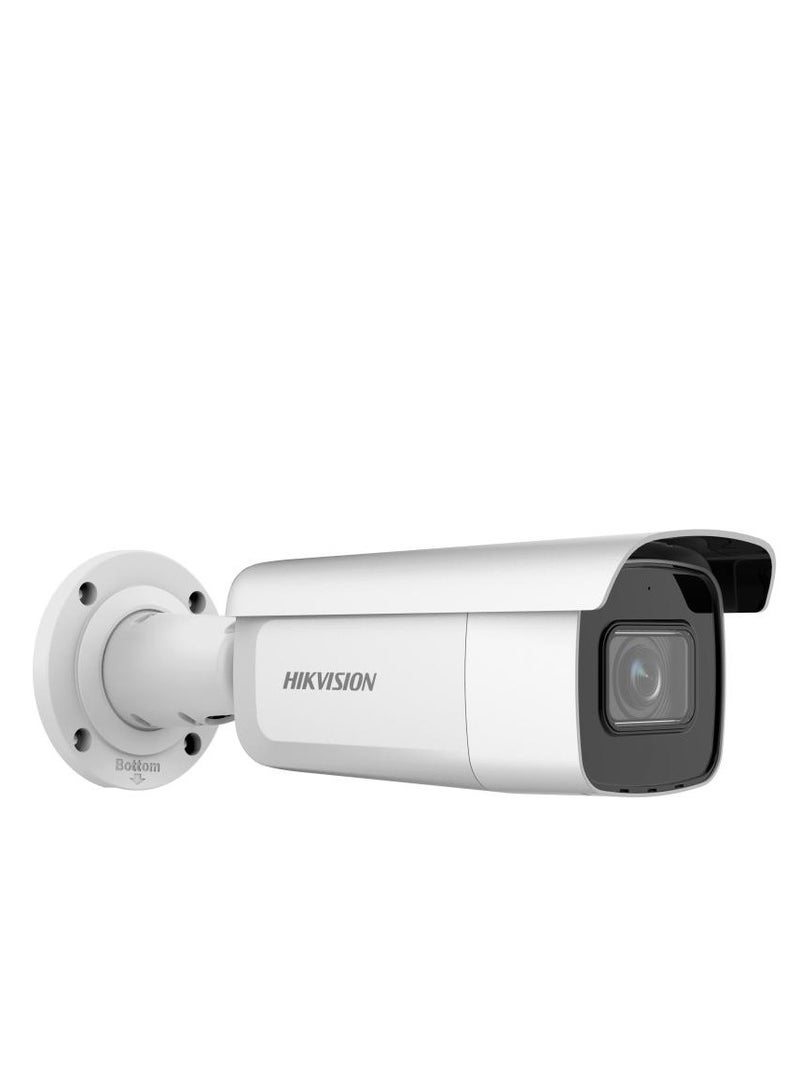 4 MP AcuSense Motorized Varifocal Bullet Network Camera, 2.8 to 12mm Motorized Varifocal Lens, H.265+, 120 dB True WDR, H.265+ Compression, IP67 / IK10 Protection, White | DS-2CD2643G2-IZS