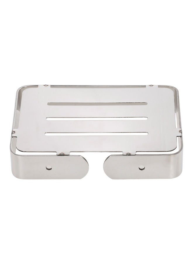 Stainless Steel Soap Dish Silver 13.3x9.5x2.3cm