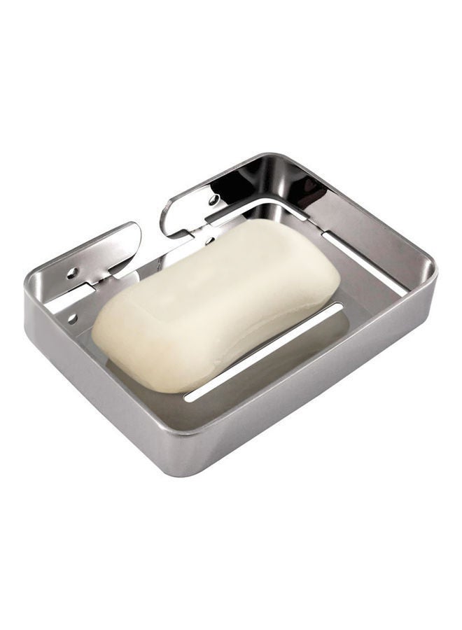 Stainless Steel Soap Dish Silver 13.3x9.5x2.3cm