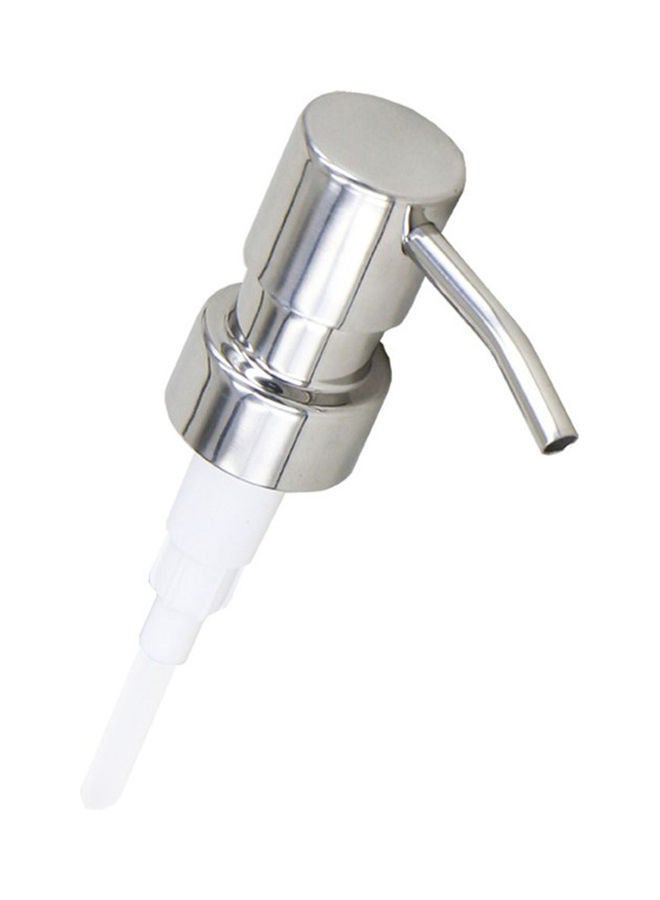 Stainless Steel Soap and Lotion Dispenser Pump Silver/White 29 x 2.5 5cm