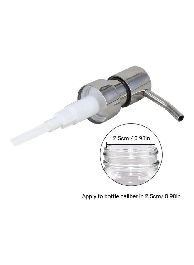 Stainless Steel Soap and Lotion Dispenser Pump Silver/White 29 x 2.5 5cm