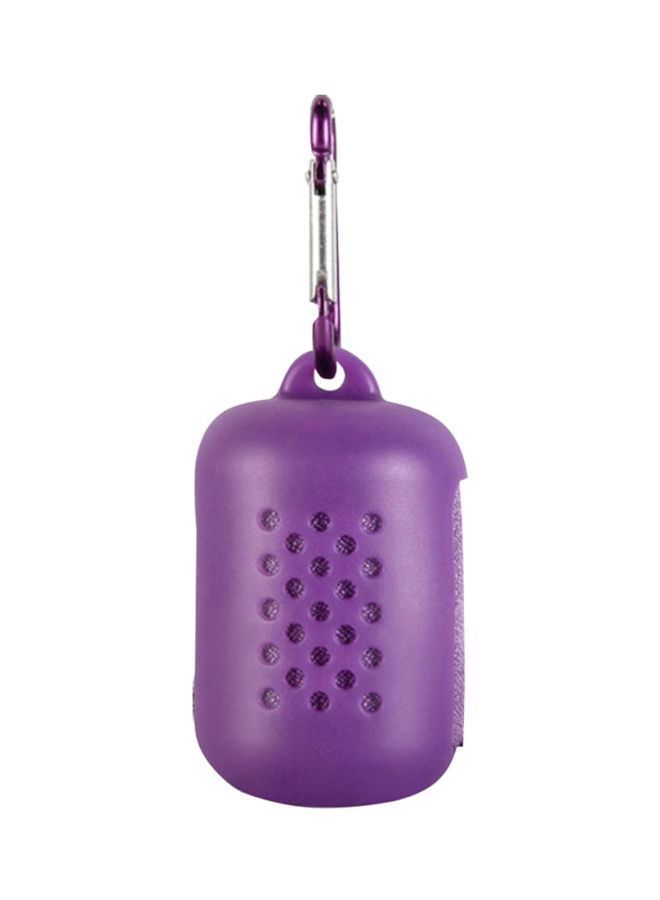 Travel Outdoor Towel with Silicone Case Purple 16x10x5cm