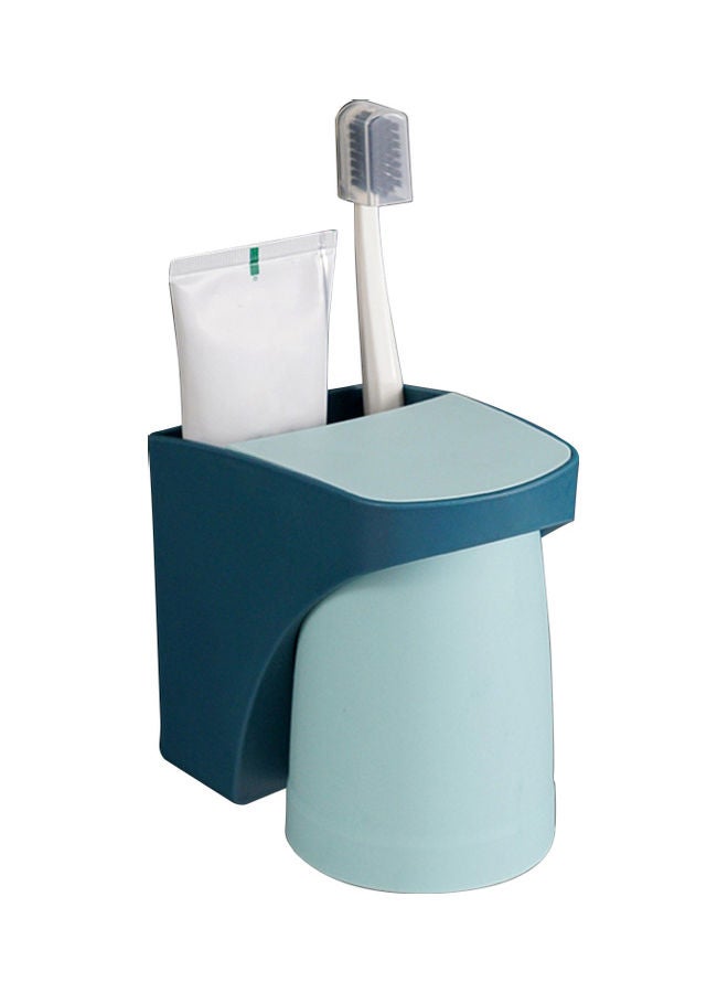 Magnetic Cup Wall Mounted Toothbrush Holder Blue 12 x 9 12cm