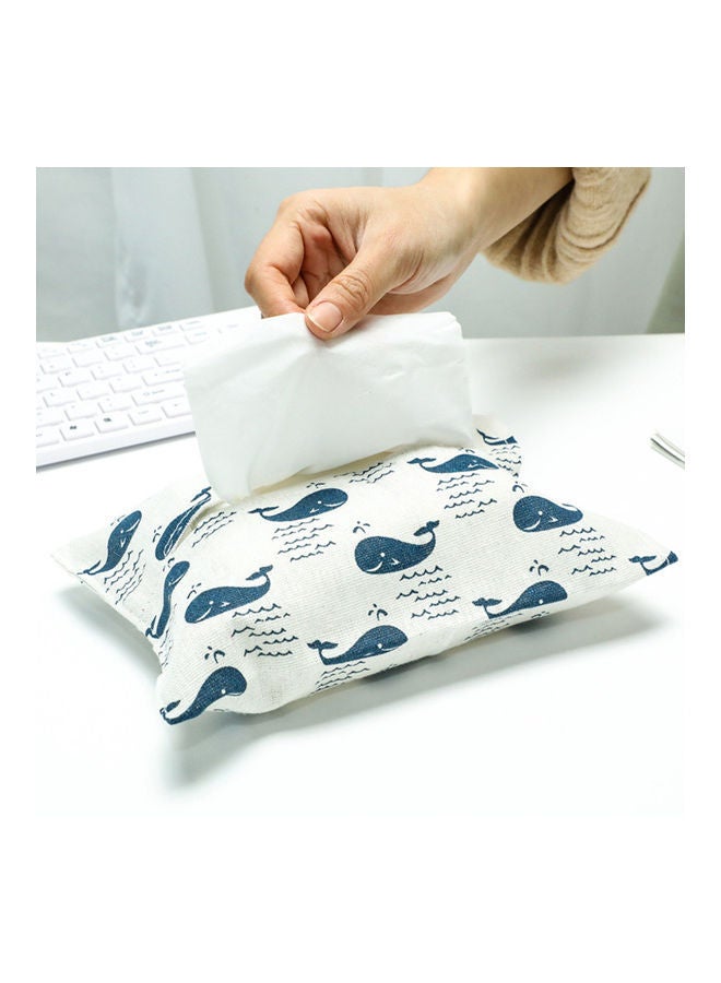 Tissue Box Cover White/Grey 25x0.5x18cm