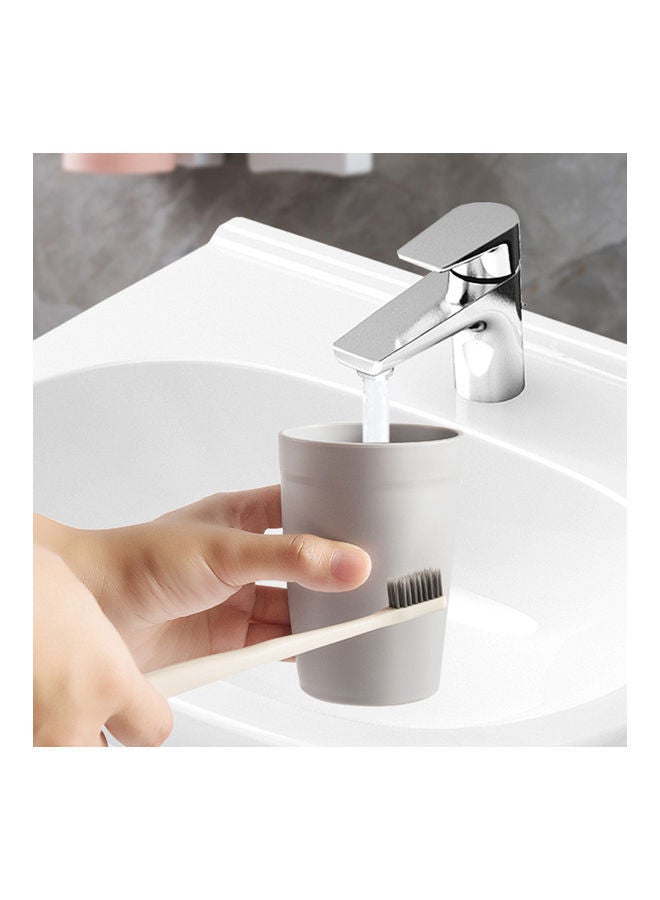 Magnetic Cup Wall Mounted Toothbrush Holder Grey/White 12 x 9 12cm