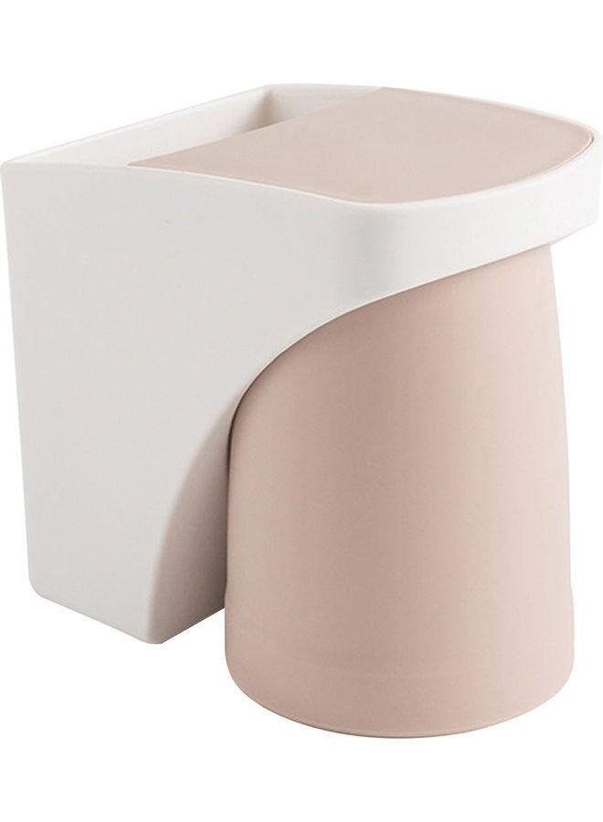 Magnetic Cup Wall Mounted Toothbrush Holder Beige/White 12 x 9 12cm