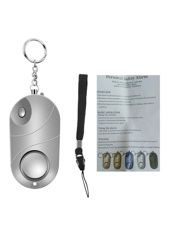 Self-Defense Security Alarm Keychain Silver