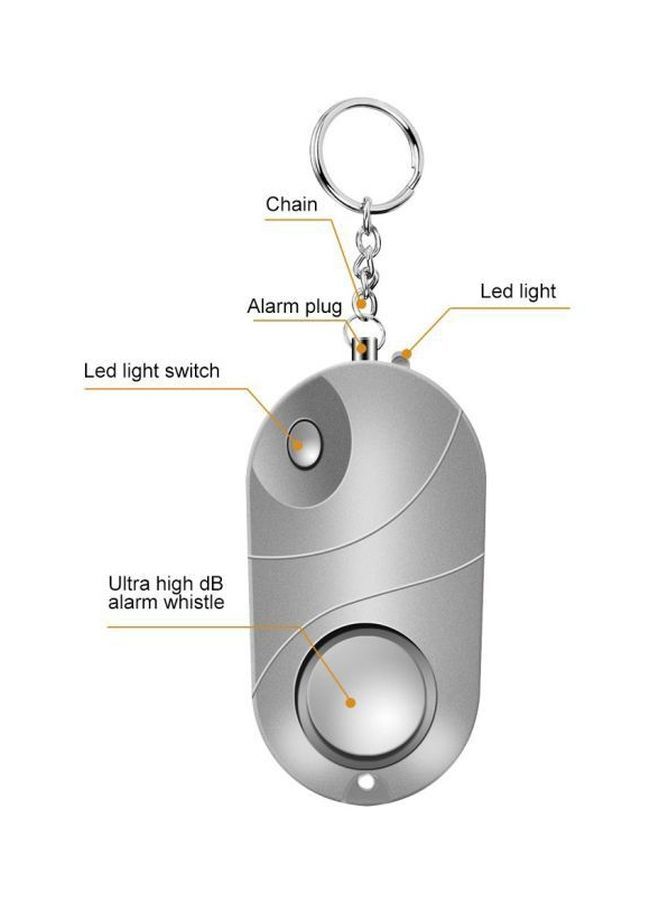 Self-Defense Security Alarm Keychain Silver