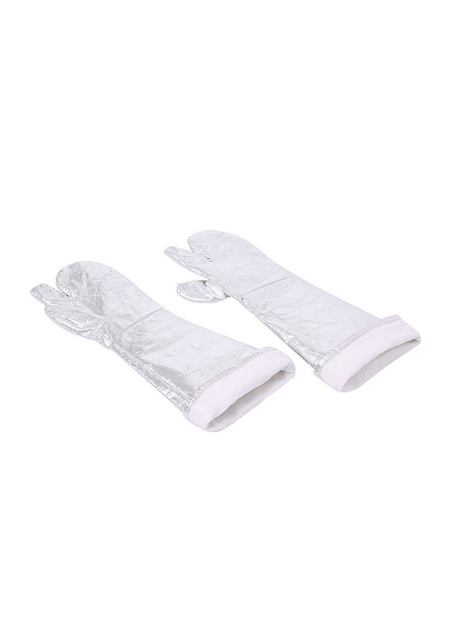 Aluminized Heat Resistant Safety Work Glove Silver One Size