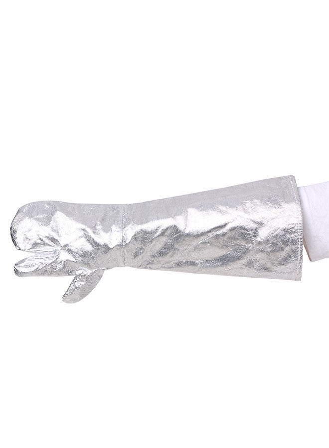 Aluminized Heat Resistant Safety Work Glove Silver One Size
