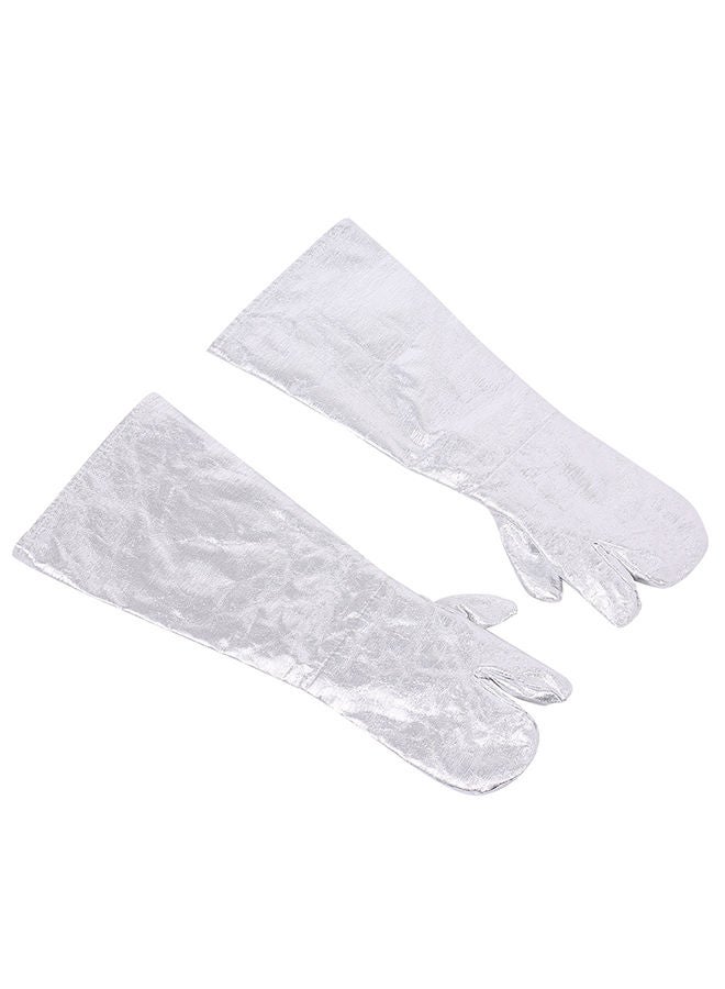 Aluminized Heat Resistant Safety Work Glove Silver One Size