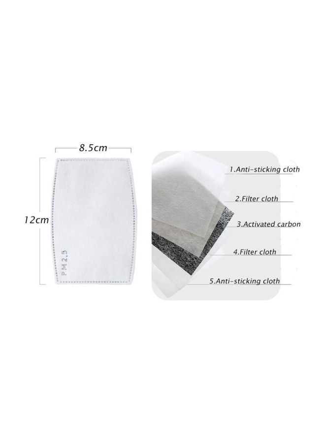 20-Piece Activated Carbon Mask-Filter White 13x8x10centimeter