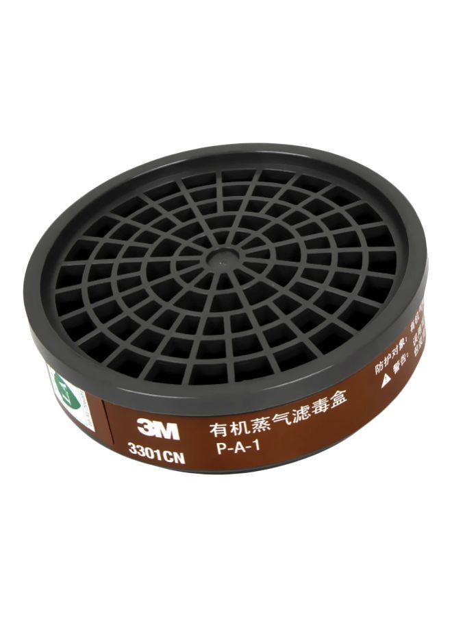 Gas Mask Filter Cartridge For Organic Protection Black/Brown 11x11x3centimeter