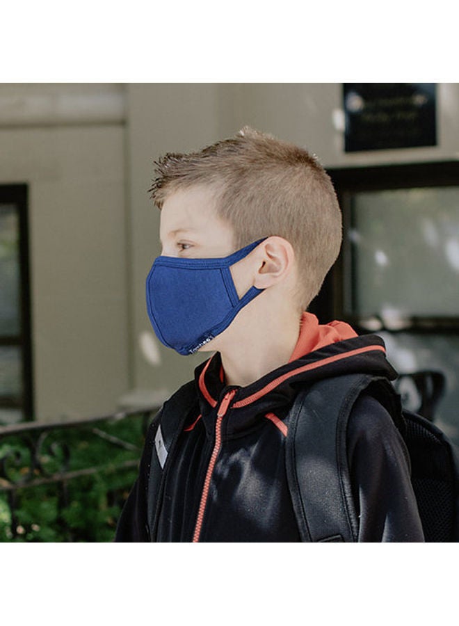 2-Piece Eco Friendly Reusable Washable Soft Child Face Masks Deep Blue 26x10.5cm