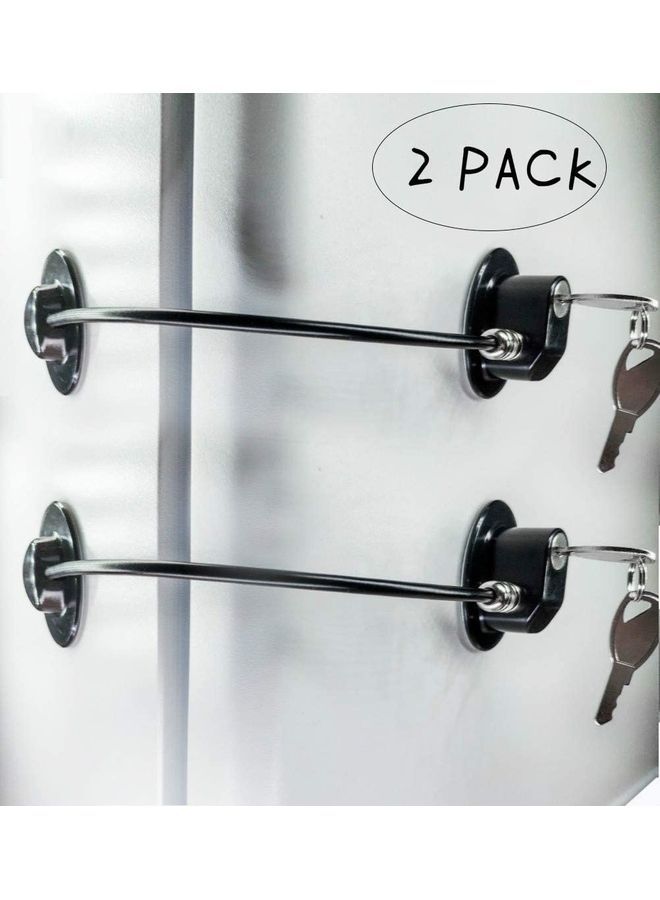 2-Piece Refrigerator Door Locks With 4 keys White