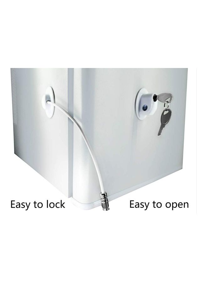 1-Piece Refrigerator Lock With 2 Keys White