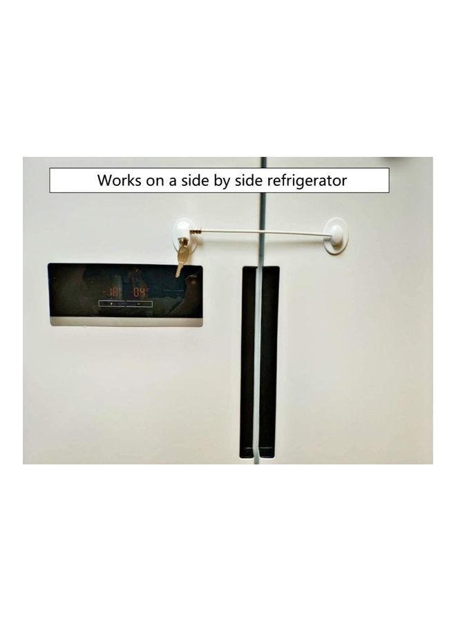 1-Piece Refrigerator Lock With 2 Keys White